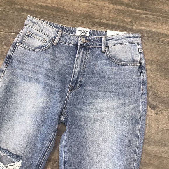 NWT Insane Oene Jeans Womens 11/29w Hi-Waisted Straight Destroyed Cut Ankle $57 - Picture 3 of 11